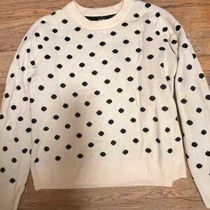 GAP Cream and Black Polka Dot Sweater